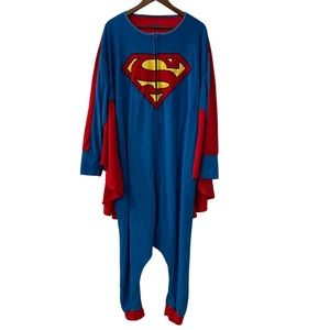 Superman Unisex Costume Union Suit One Size with Attached Cape Loungewear